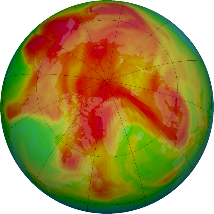 Arctic ozone map for 20 April 1980